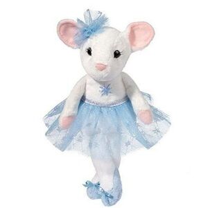 Douglas cuddle toy silver bell tutu white ballerina mouse 9 inch plush